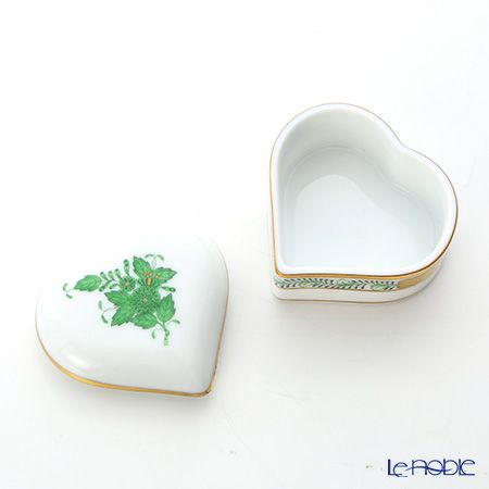 ヘレンド アポニーグリーン 06112-0-00 ハートボックス 5cm