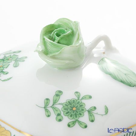 ヘレンド アポニーグリーン 06179-0-09／6179 スクエアボックス（ローズ）