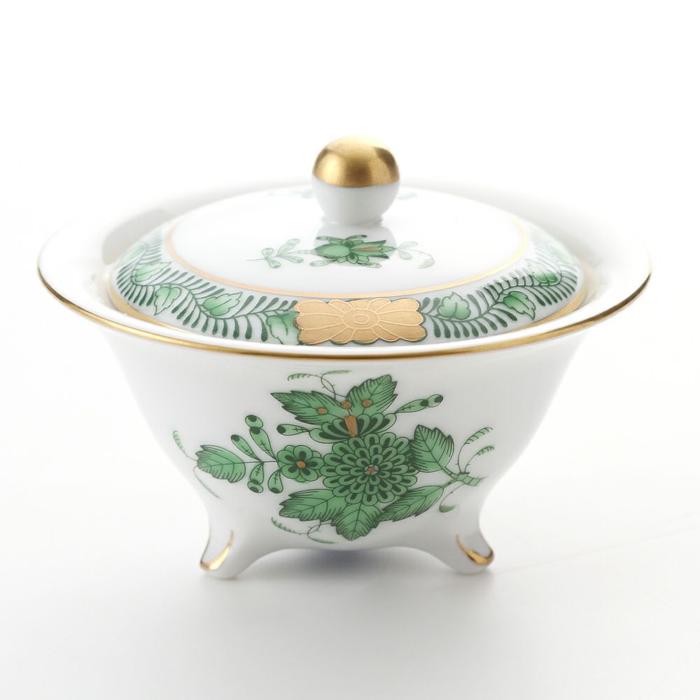 ヘレンド アポニーグリーン 06193-0-15／6193 ボックス（蓋付） 5cm