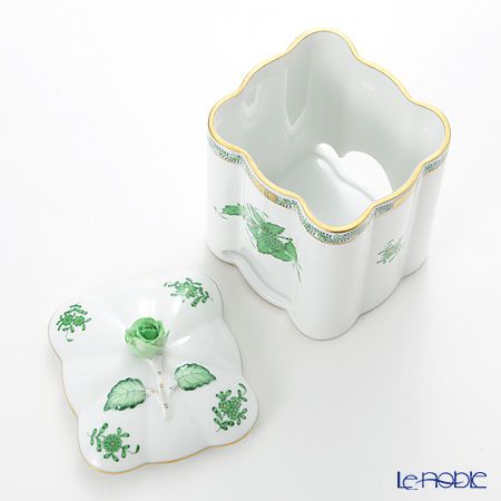 ヘレンド アポニーグリーン 06378-0-09 ティーバッグホルダー（ローズ）