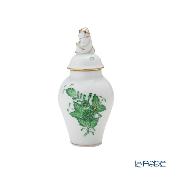 ヘレンド アポニーグリーン AV ミニベース蓋付（マンダリン） 9cm 06574-0-21