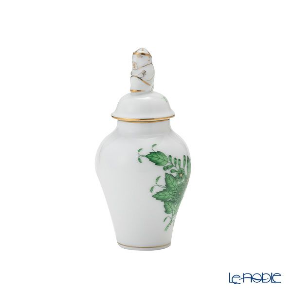 ヘレンド アポニーグリーン AV ミニベース蓋付（マンダリン） 9cm 06574-0-21