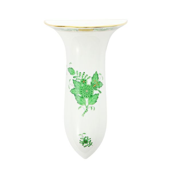 ヘレンド アポニーグリーン ウォールベース 16cm 壁掛け用花瓶
