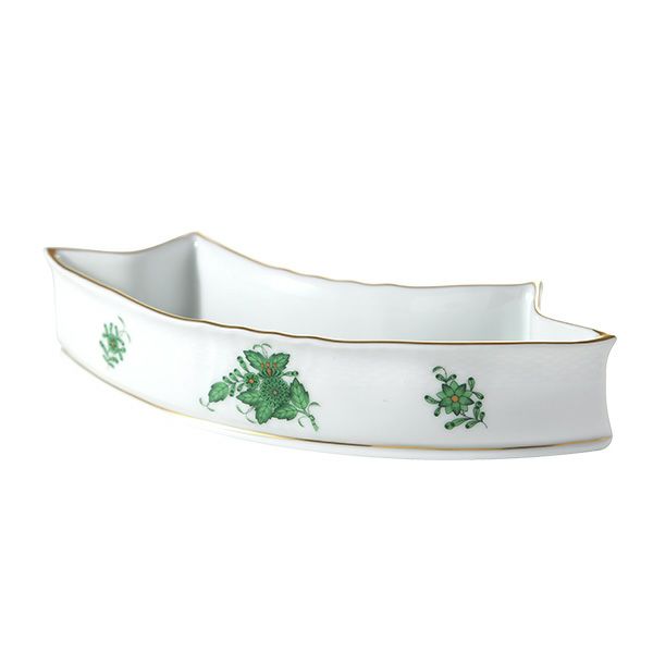 ヘレンド アポニーグリーン ベース curved／フラワーボウル 22×20cm 07034-0-00