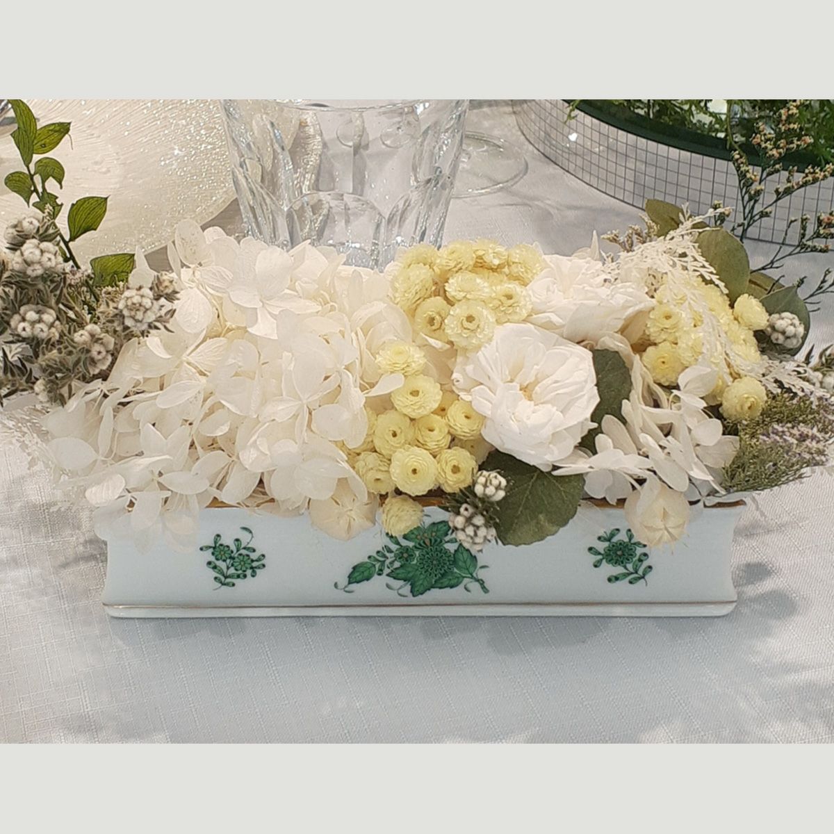 ヘレンド アポニーグリーン ベース／フラワーボウル 18×6cm 07035-0-00