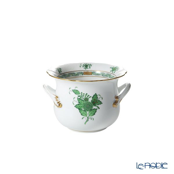 ヘレンド アポニーグリーン ベース ハンドル付／飾り鉢 10cm 07225-0-02