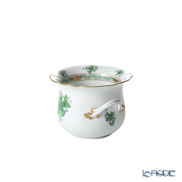 ヘレンド アポニーグリーン ベース ハンドル付／飾り鉢 10cm 07225-0-02