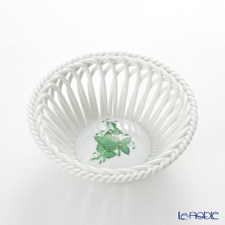 ヘレンド アポニーグリーン 07371-0-00 バスケット（ラウンド）