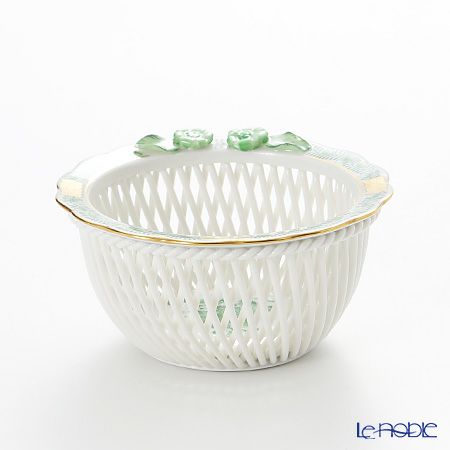 ヘレンド アポニーグリーン 07376-0-00 バスケット（ラウンド）