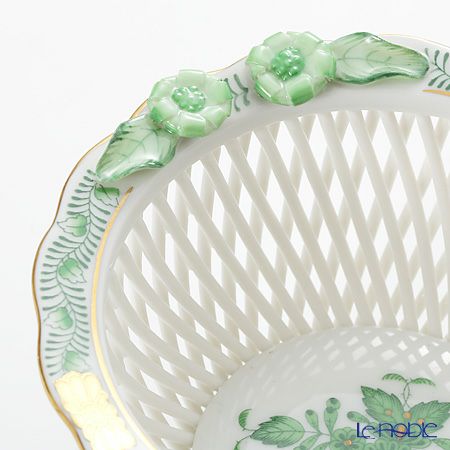 ヘレンド アポニーグリーン 07376-0-00 バスケット（ラウンド）