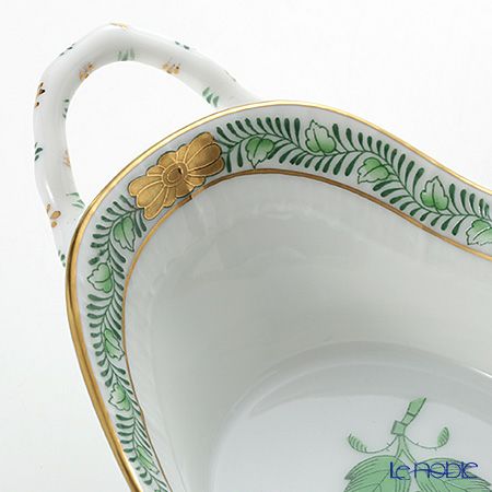 ヘレンド アポニーグリーン 07420-0-00／7420 バスケット（オーバル）