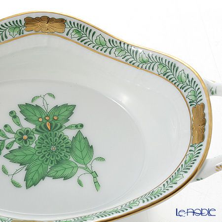 ヘレンド アポニーグリーン 07420-0-00／7420 バスケット（オーバル）