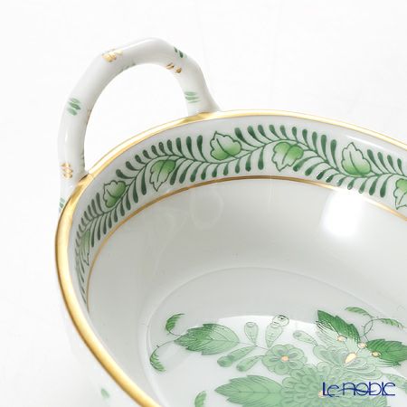 ヘレンド アポニーグリーン 07423-0-00／7423 ハンドル付きリング入れ