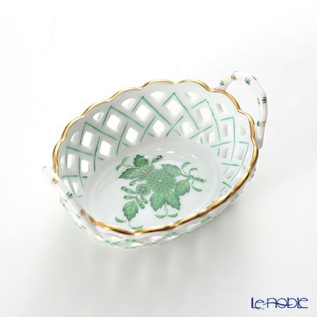 ヘレンド アポニーグリーン 07425-0-00／7425 バスケット（オープンワーク）