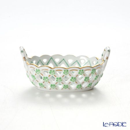 ヘレンド アポニーグリーン 07425-0-00／7425 バスケット（オープンワーク）