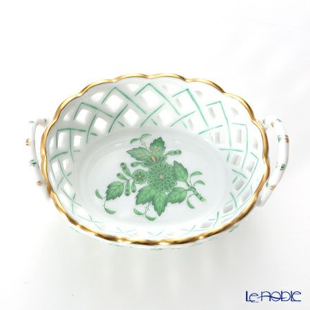 ヘレンド アポニーグリーン 07425-0-00／7425 バスケット（オープンワーク）