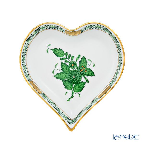 ヘレンド アポニーグリーン 07703-0-00／7703 ハートトレイ