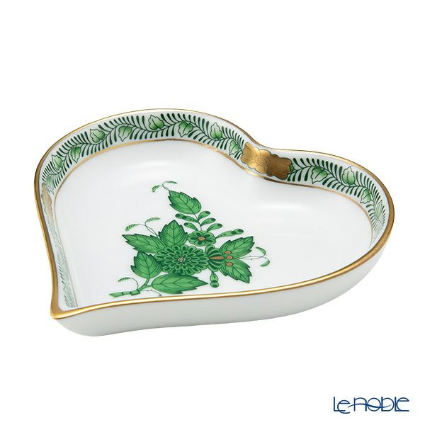 ヘレンド アポニーグリーン 07703-0-00／7703 ハートトレイ