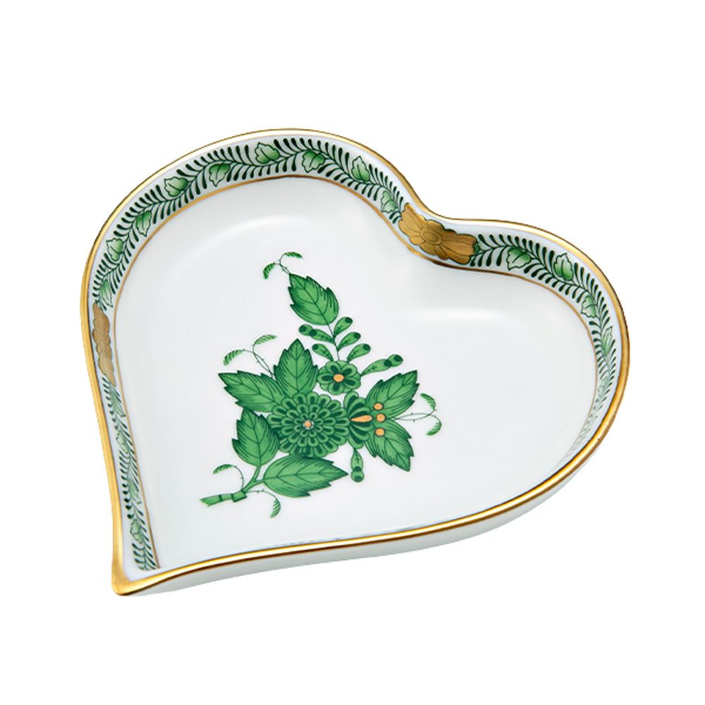 ヘレンド アポニーグリーン 07703-0-00／7703 ハートトレイ