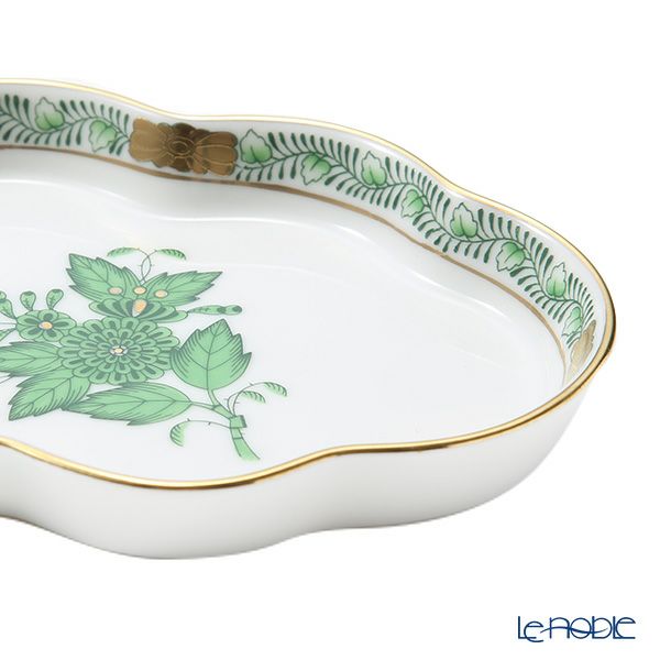 ヘレンド アポニーグリーン 07705-0-00 ウェーブディッシュ 14×9.5cm