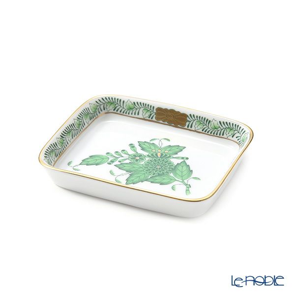 ヘレンド アポニーグリーン 07733-0-00 オブロングトレイ 8.5×7cm