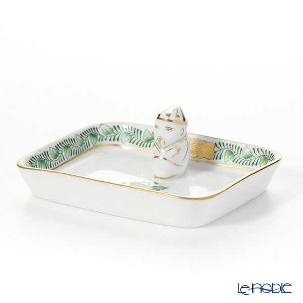 ヘレンド (HEREND) アポニーグリーン 07733-0-21 オブロングトレイ マンダリン 8cm