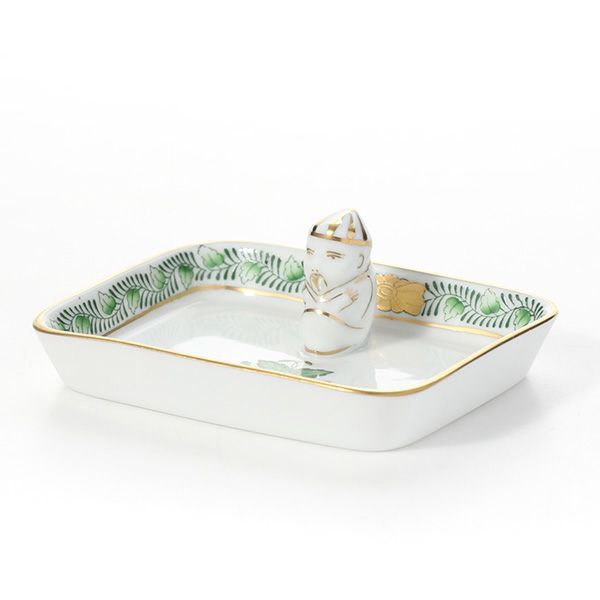 ヘレンド アポニーグリーン 07733-0-21 オブロングトレイ マンダリン 8cm