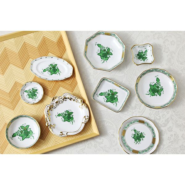 ヘレンド アポニーグリーン 07734-0-00 ミニアッシュトレイ 5.5cm 小皿／豆皿