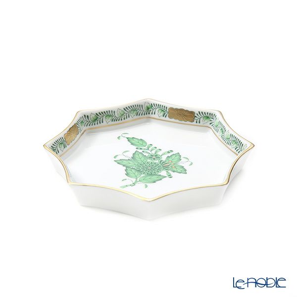 ヘレンド アポニーグリーン 07753-0-00 オクタゴナルトレイ11cm