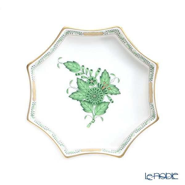 ヘレンド アポニーグリーン 07753-0-00 オクタゴナルトレイ11cm