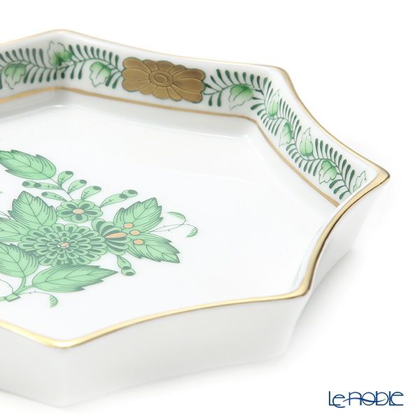 ヘレンド アポニーグリーン 07753-0-00 オクタゴナルトレイ11cm