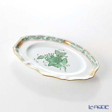 ヘレンド アポニーグリーン 07786-0-00 オーバルディッシュ 15cm