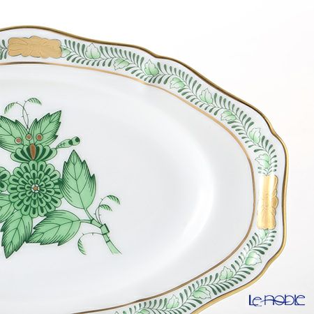 ヘレンド アポニーグリーン 07786-0-00 オーバルディッシュ 15cm