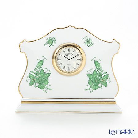 ヘレンド アポニーグリーン 08068-0-00 置時計 14×11.5cm