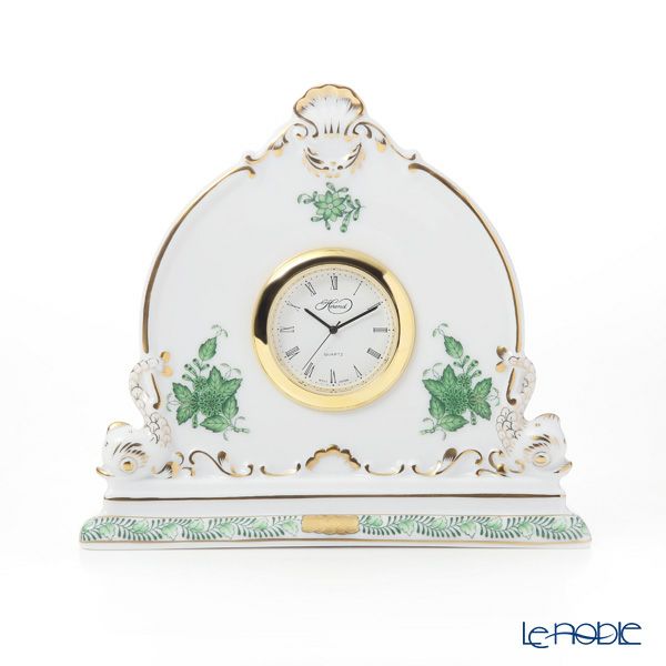ヘレンド アポニーグリーン 08083-0-00 テーブルクロック 12.5cm