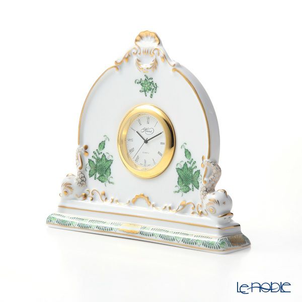 ヘレンド アポニーグリーン 08083-0-00 テーブルクロック 12.5cm