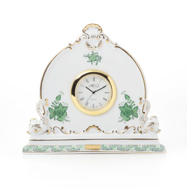 ヘレンド アポニーグリーン 08083-0-00 テーブルクロック 12.5cm
