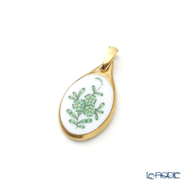 ヘレンド ペンダントトップ AV 08139-0-00 アポニーグリーン 2cm