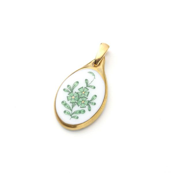 ヘレンド ペンダントトップ AV 08139-0-00 アポニーグリーン 2cm