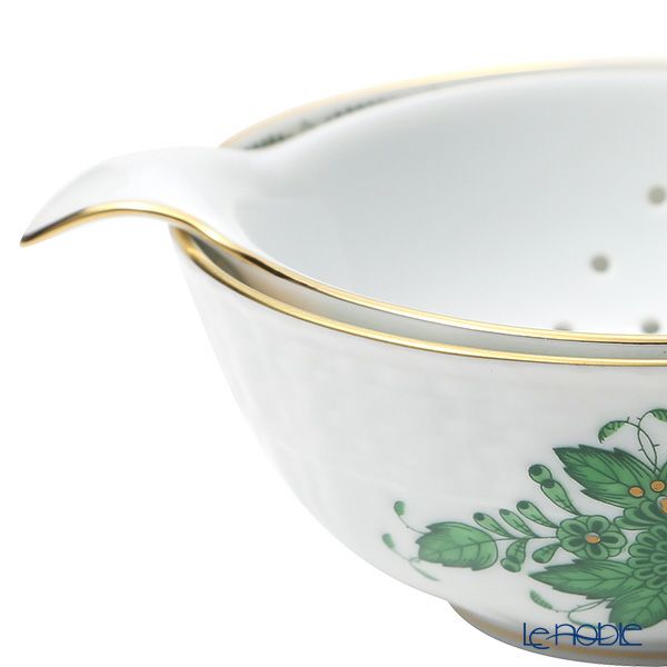 ヘレンド アポニーグリーン AV ティーストレーナー／ボウル 01453／01454