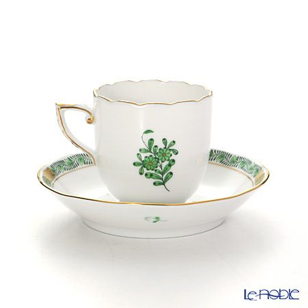 ヘレンド アポニーグリーン 00709-0-00 モカカップ＆ソーサー