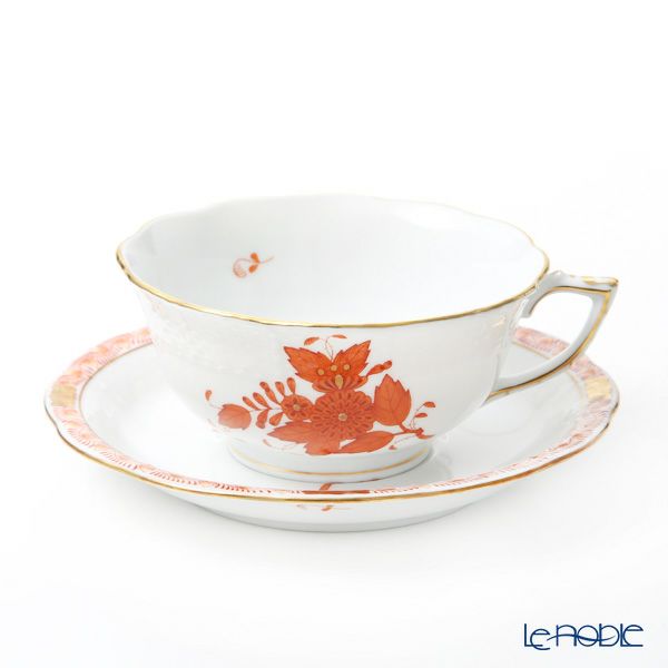 ヘレンド アポニーオレンジ ティーカップ＆ソーサー（ロウ） 00734-0-00