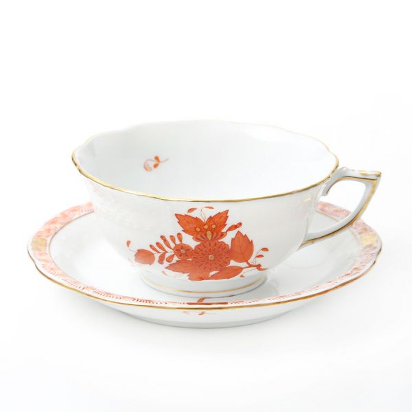 ヘレンド アポニーオレンジ ティーカップ＆ソーサー（ロウ） 00734-0-00