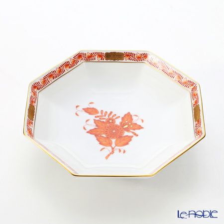 ヘレンド アポニーオレンジ 04304-1-00 小皿（オクタゴナル） 13.5cm