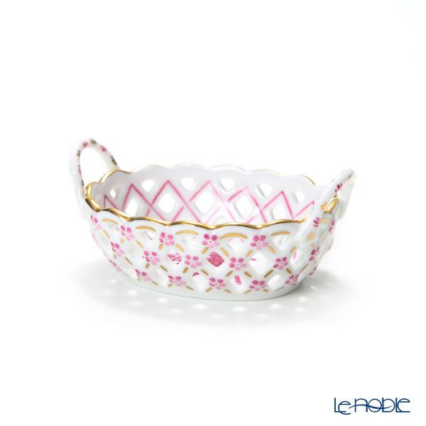 ヘレンド アポニーピンク バスケット オープンワーク 07425-0-00