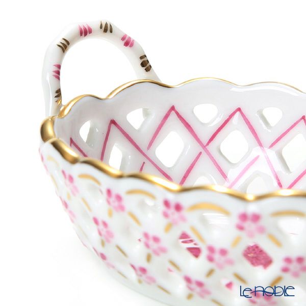 ヘレンド アポニーピンク バスケット オープンワーク 07425-0-00