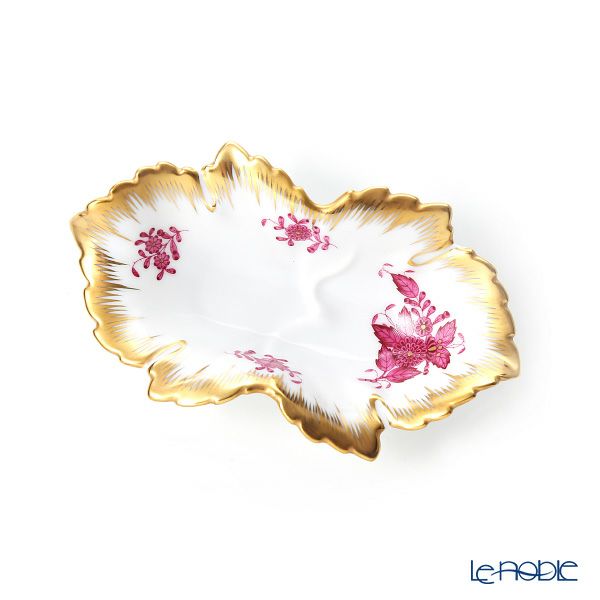 ヘレンド アポニーピンク リーフディッシュ 14cm 07724-0-00