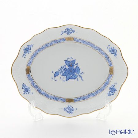 ヘレンド アポニーブルー 00212-0-00／212 オーバルディッシュ 22cm