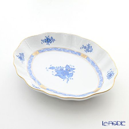 ヘレンド アポニーブルー 00212-0-00／212 オーバルディッシュ 22cm