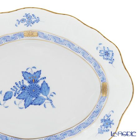 ヘレンド アポニーブルー 00212-0-00／212 オーバルディッシュ 22cm